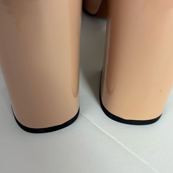 NEW Maje Elegant Nude Block Heel Sandals With Crystal Embellishments - Picture 9 of 14